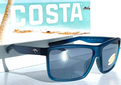 Costa Del Mar RINCONCITO Matte Atlantic Blue POLARIZED Grey Mirror 580P Lens Sunglass RIC 177