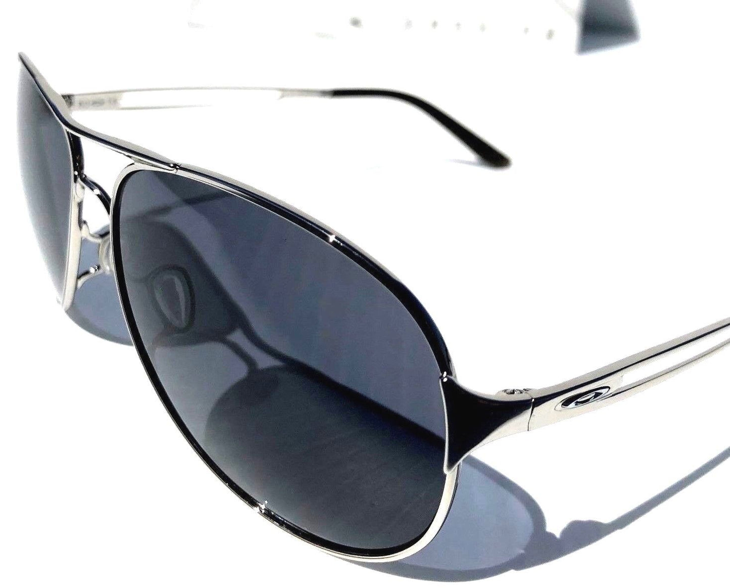 Oakley CAVEAT in Silver Frame with POLARIZED Galaxy Black Lens Sunglasses oo4054 - Two-Lens Bundle!