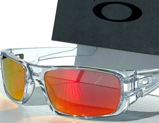 Oakley CRANKSHAFT Shiny Clear Frame POLARIZED Galaxy Ruby Mirror Lens Sunglass 9239-04- Two-Lens Bundle!
