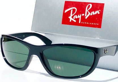 Ray Ban Polished Black 63mm Frame G-15 Grey Green Lens Sunglasses RB 4188 601/71