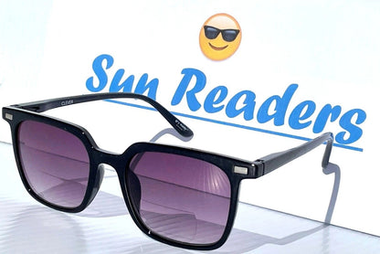 Gry Mattr DESIGNER SUN READERS CLEVER Shiny Black Bifocal Sunglass
