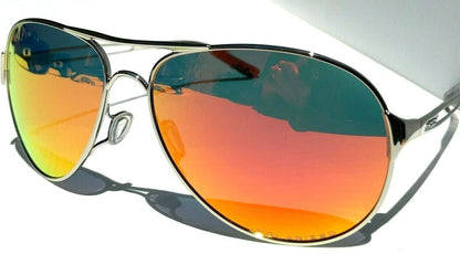 Oakley CAVEAT in Silver Frame with POLARIZED Galaxy Ruby Lens Sunglasses oo4054 - Two-Lens Bundle!