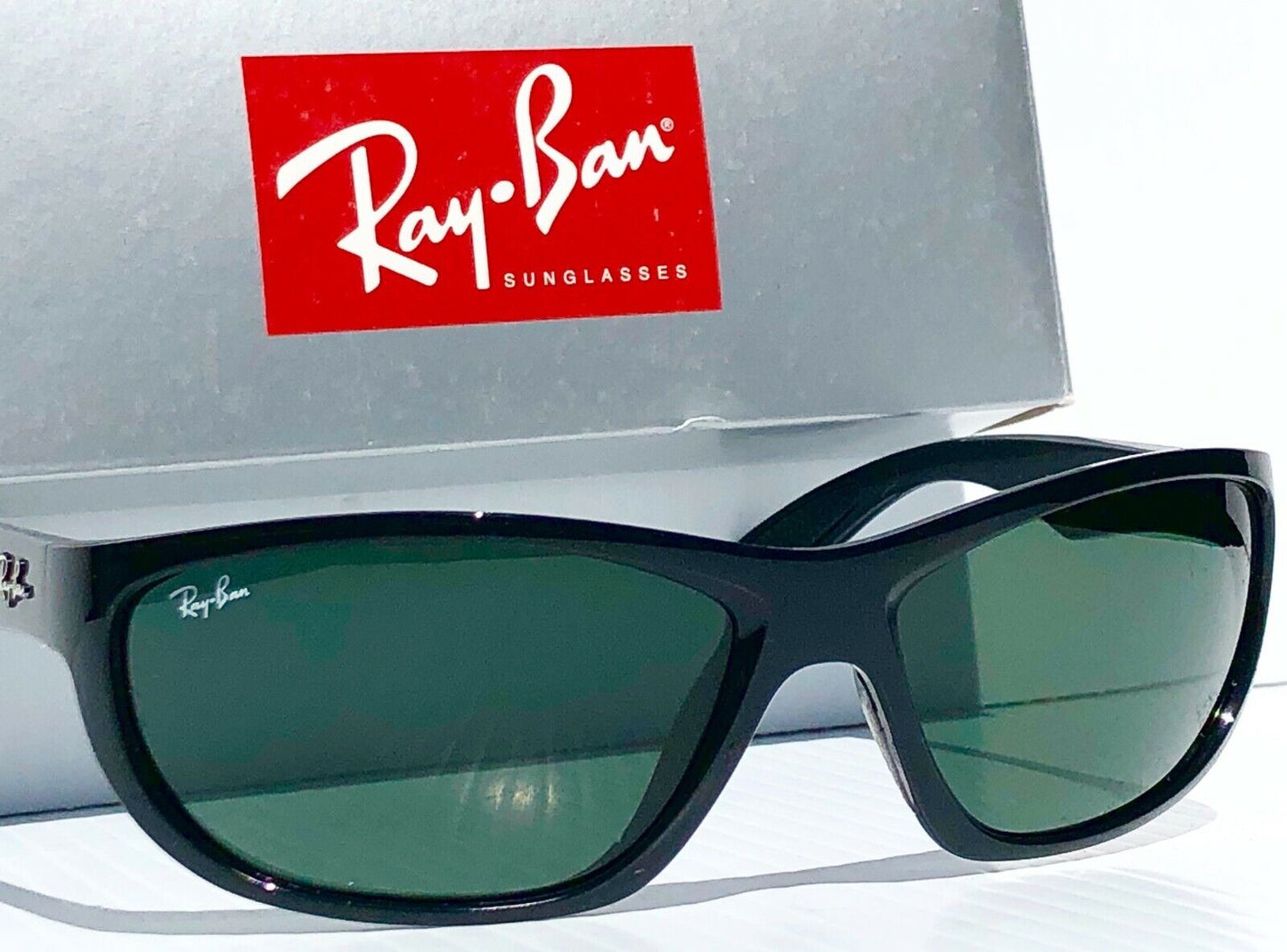 Ray Ban Polished Black 63mm Frame G-15 Grey Green Lens Sunglasses RB 4188 601/71