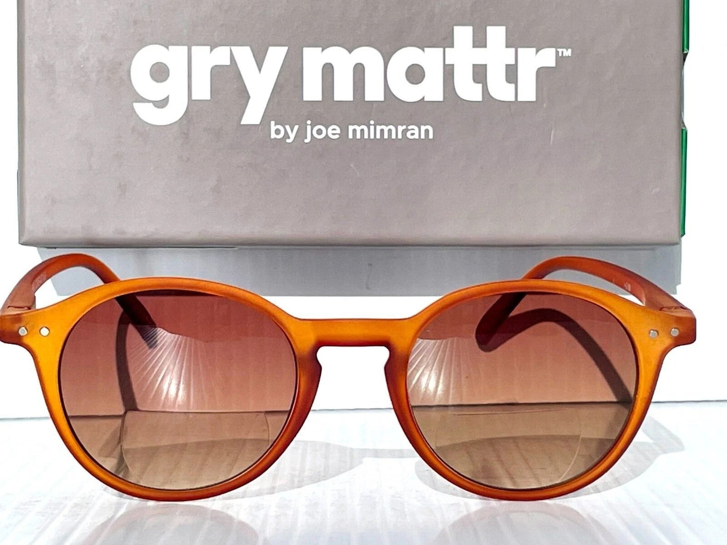 Gry Matter DESIGNER SUN READERS Matte Amber Round CREATIVE Bifocal Sunglass