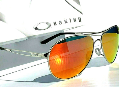 Oakley CAVEAT in Silver Frame with POLARIZED Galaxy Ruby Lens Sunglasses oo4054 - Two-Lens Bundle!