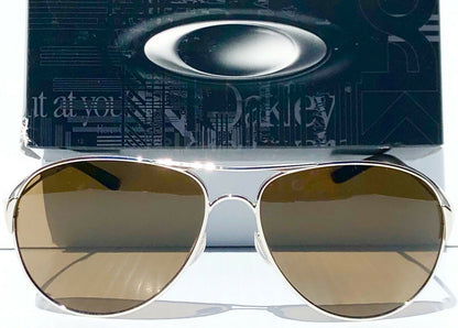 Oakley CAVEAT in Silver Frame with POLARIZED Galaxy Brown Lens Sunglasses oo4054 - Two-Lens Bundle!