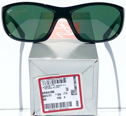 Ray Ban Polished Black 63mm Frame G-15 Grey Green Lens Sunglasses RB 4188 601/71