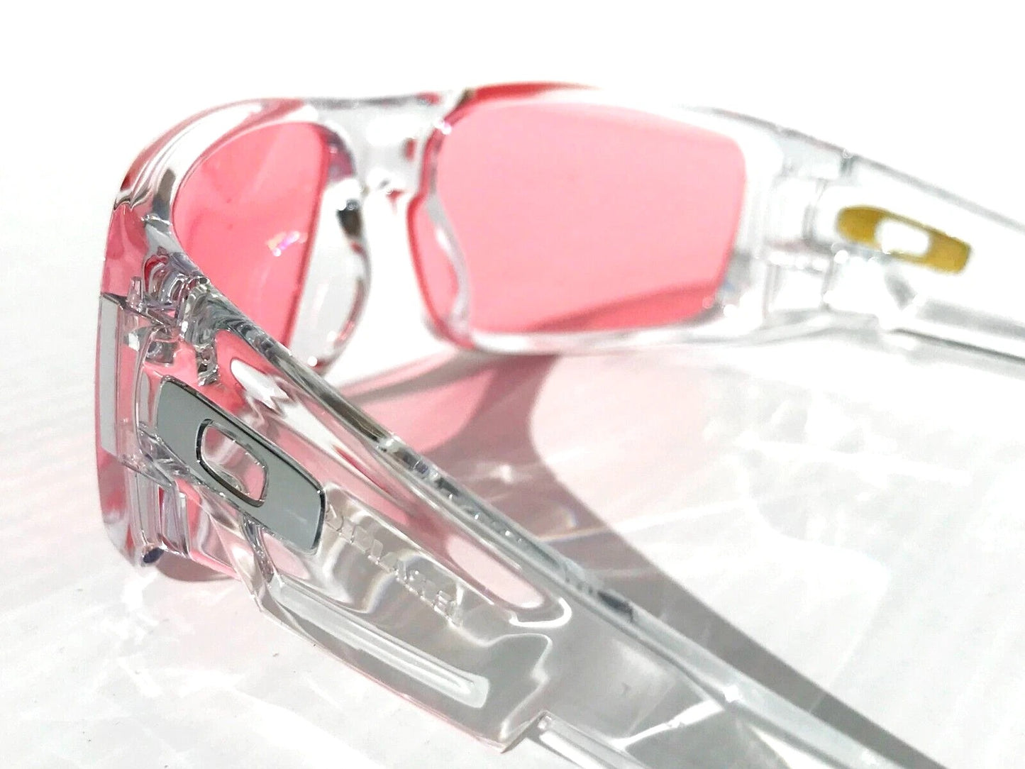 Oakley CRANKSHAFT Shiny Clear Frame Non-Polarized Galaxy HD Pink Iridium Lens Sunglass 9239-04 - Two-Lens Bundle!