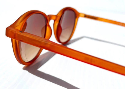 Gry Matter DESIGNER SUN READERS Matte Amber Round CREATIVE Bifocal Sunglass