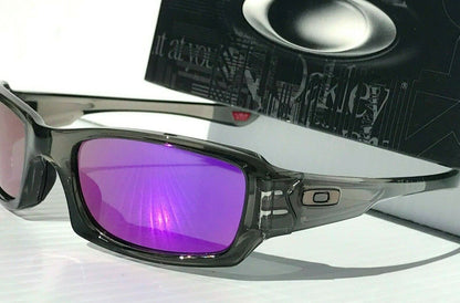 Oakley FIVES Squared in Grey Smoke Frames POLARIZED Galaxy Purple Lens Sunglass oo9238-04 - Two-Lens Bundle!