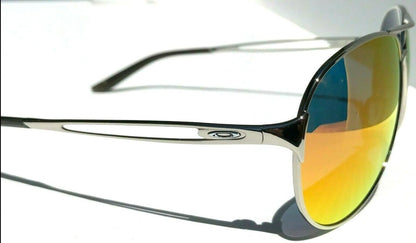 Oakley CAVEAT in Silver Frame with POLARIZED Galaxy Ruby Lens Sunglasses oo4054 - Two-Lens Bundle!