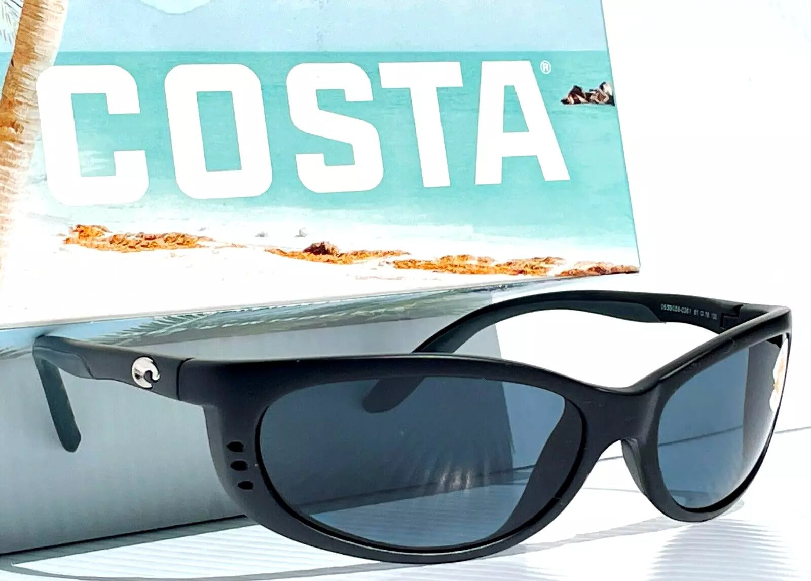 Costa Del Mar FATHOM Matte Black POLARIZED Gray 580P Lens Sunglass FA SunglassOne