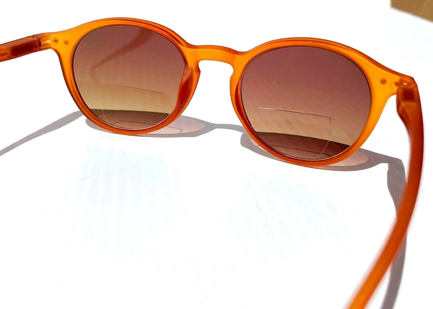 Gry Matter DESIGNER SUN READERS Matte Amber Round CREATIVE Bifocal Sunglass