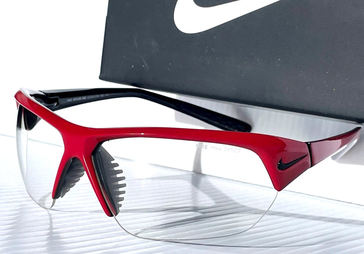 Nike SKYLON ACE Layered Red Varsity Frame Clear Lens Sunglass 601 PICKLEBALL