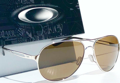 Oakley CAVEAT in Silver Frame with POLARIZED Galaxy Brown Lens Sunglasses oo4054 - Two-Lens Bundle!