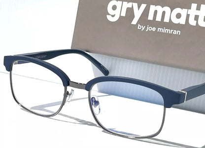 Gry Mattr DESIGNER READERS Matte Blue Frame CONFIDENT Blue Light Blocking Eyewear