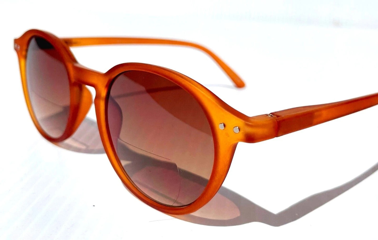 Gry Matter DESIGNER SUN READERS Matte Amber Round CREATIVE Bifocal Sunglass