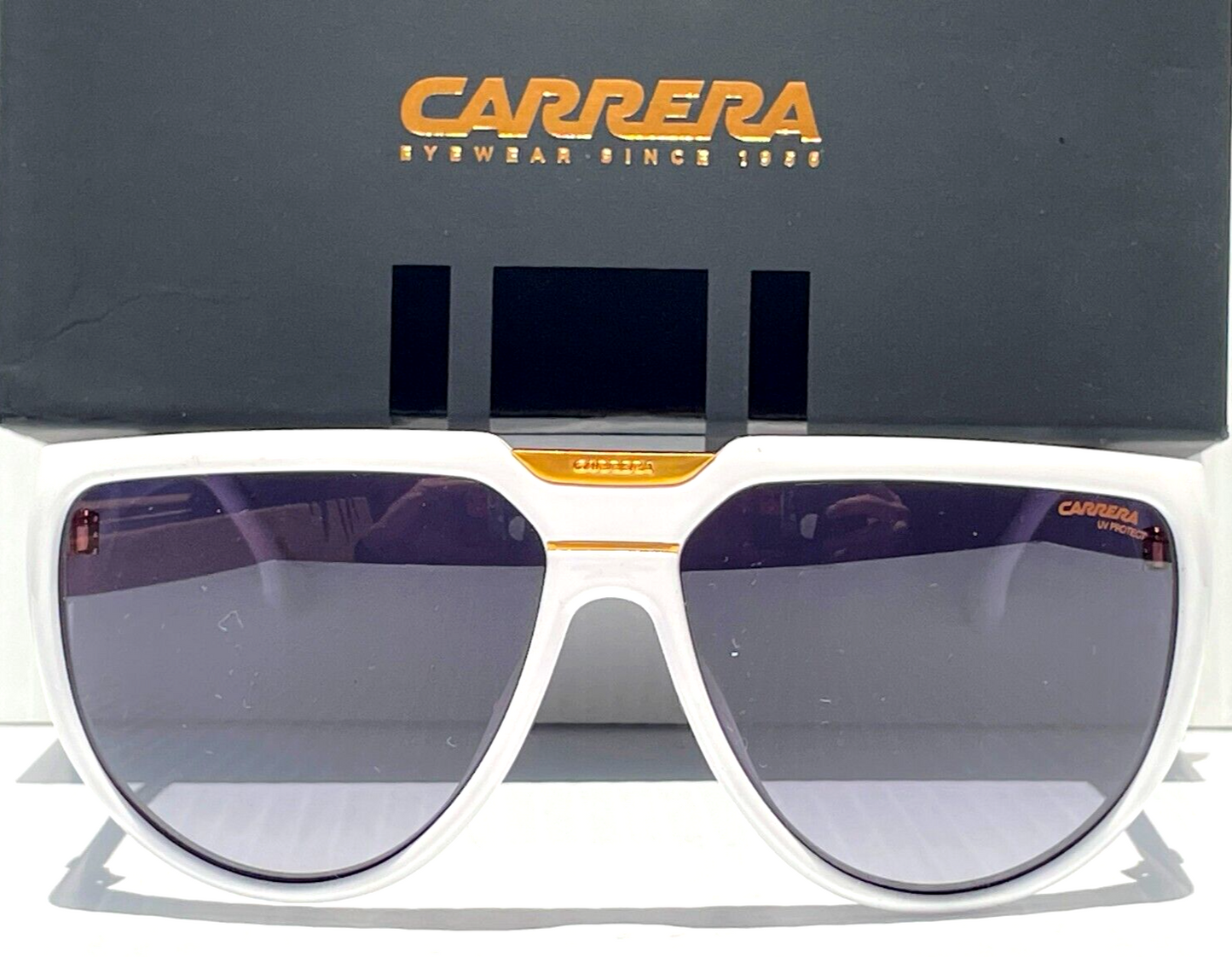 CARRERA FLAGLAB 13 White Gold Frame Grey Lens Sunglass VK69O