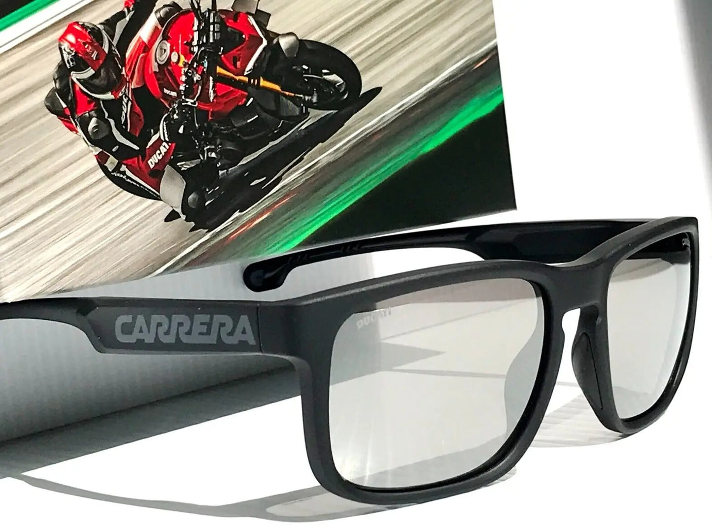 Carrera DUCATI CARDUC Shiny Black Frame Grey Mirror Lens Sunglass 001/S 08ATA