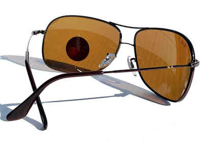 Ray Ban Bronze 64mm Aviator Frame POLARIZED Brown lens Sunglass RB3267