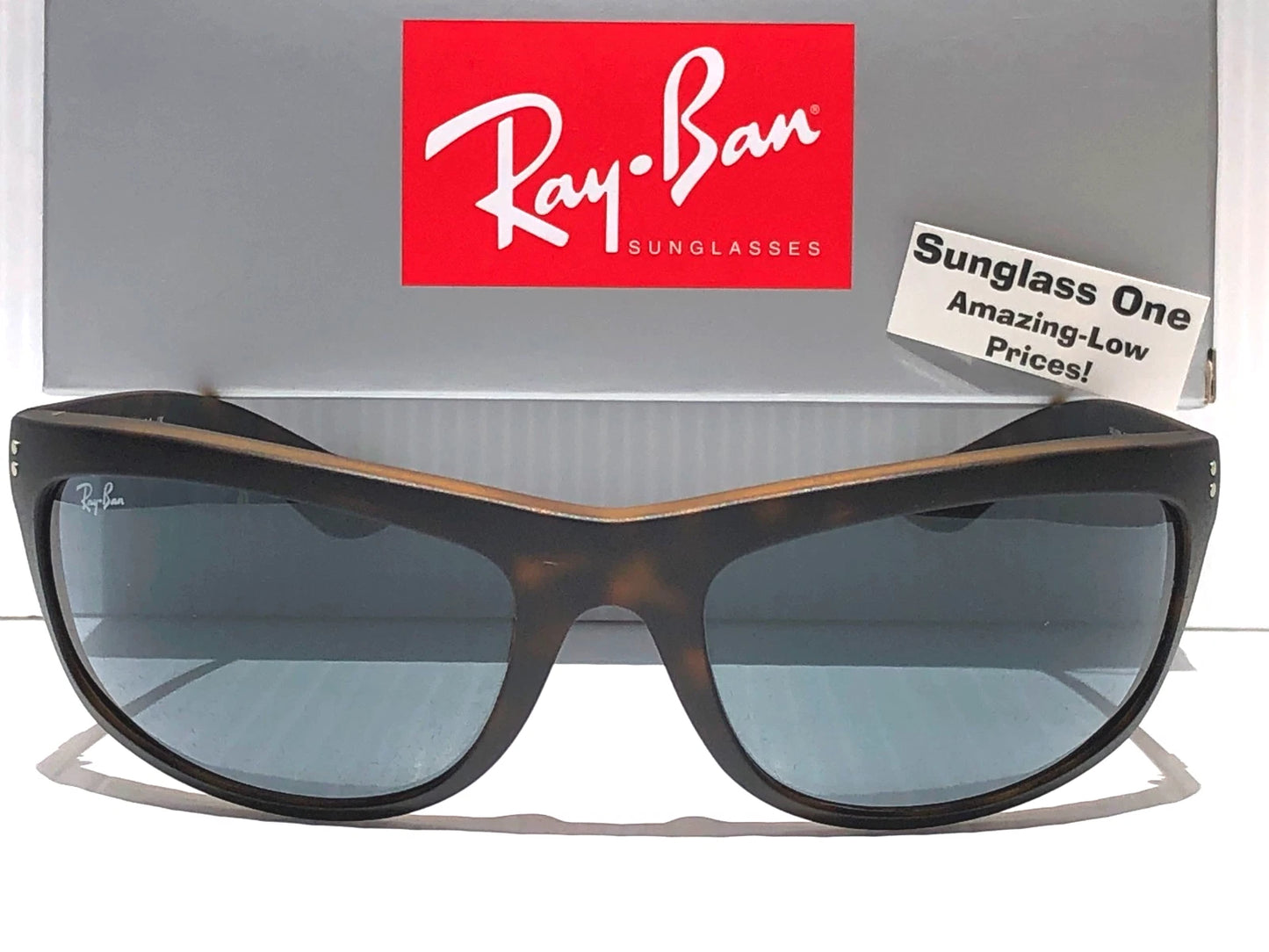 Ray Ban BALORAMA Matte Havana Frame Dark Blue Lens Sunglass RB 4089 894/56