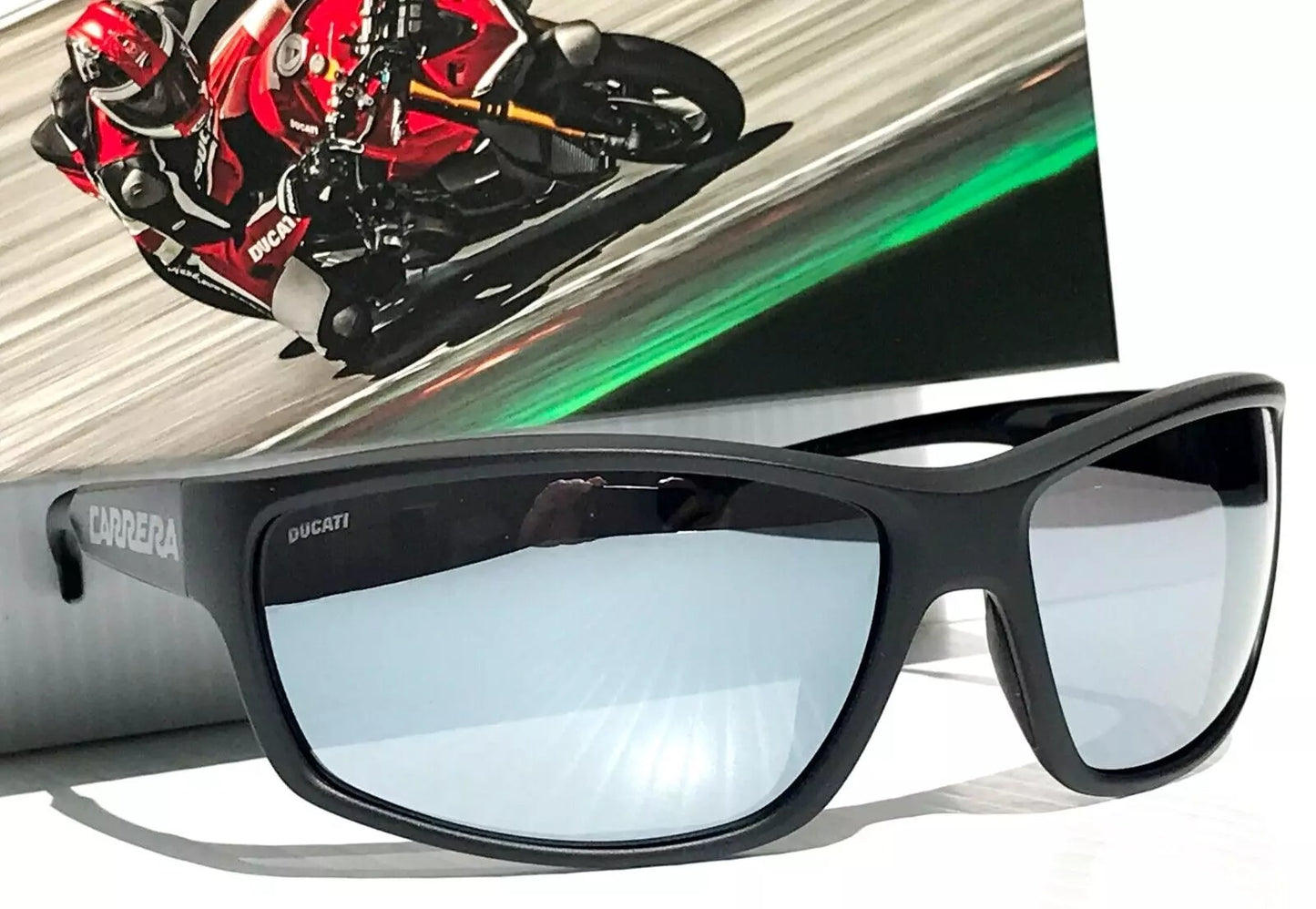 Carrera DUCATI CARDUC Shiny Black Frame Grey Mirror Lens Sunglass 002/S 08AT4