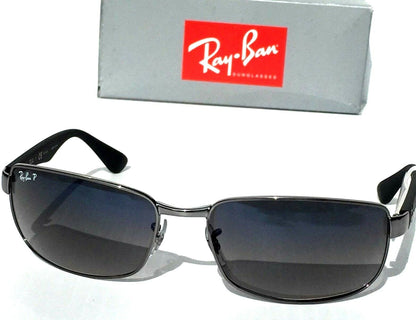 Ray Ban Gunmetal & Black Frames POLARIZED Grey Blue Lens Sunglass RB 3478 004