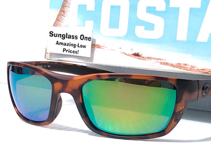 Costa Del Mar WHITETIP Matte Retro Tortoise POLARIZED Green 580P Lens Sunglass WTP 66