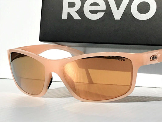 REVO HARNESS Blush Frame POLARIZED Champagne Glass Lens Sunglass RE 4071 10 CH