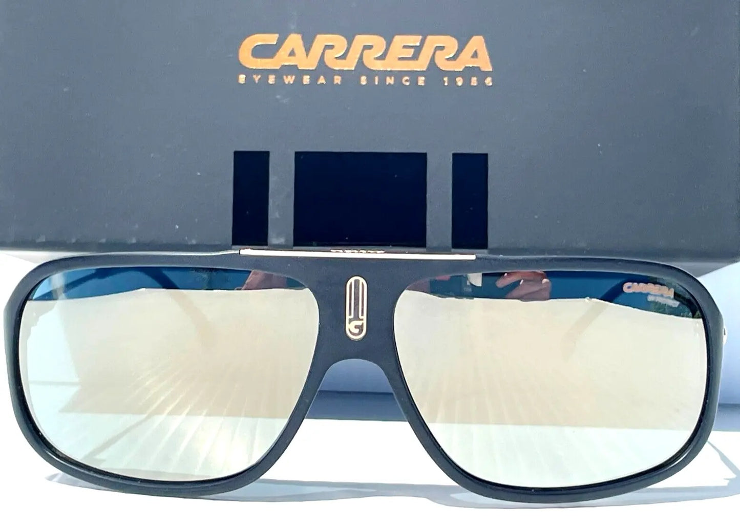 CARRERA Matte Black & Gold Frames Grey Brown Lens Sunglass COOL65 0I46 JO