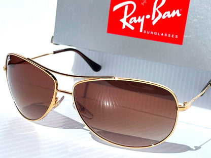 Ray Ban Shiny Gold Frame Brown Lens Sunglass RB3293 001/13