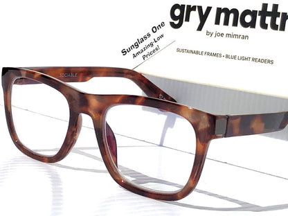 Gry Mattr DESIGNER READERS Tortoise Frame SOCIABLE Blue Light Blocking Eyewear