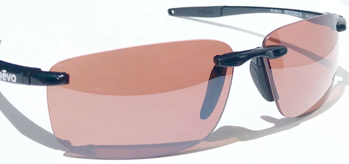 REVO DESCEND N Black POLARIZED Brown Golf Lens Sunglass RE 4059 01 GO