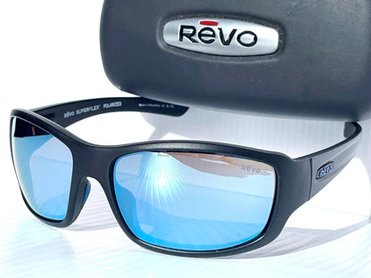 REVO MAVERICK Matte Black SuperFlex POLARIZED Blue Lens Sunglass RE 1098N 01 BL