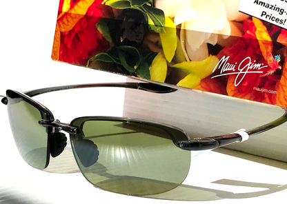 Maui Jim HOOKIPA Smoke Grey POLARIZED HT Green/Grey Lens Sunglass HT407N-11