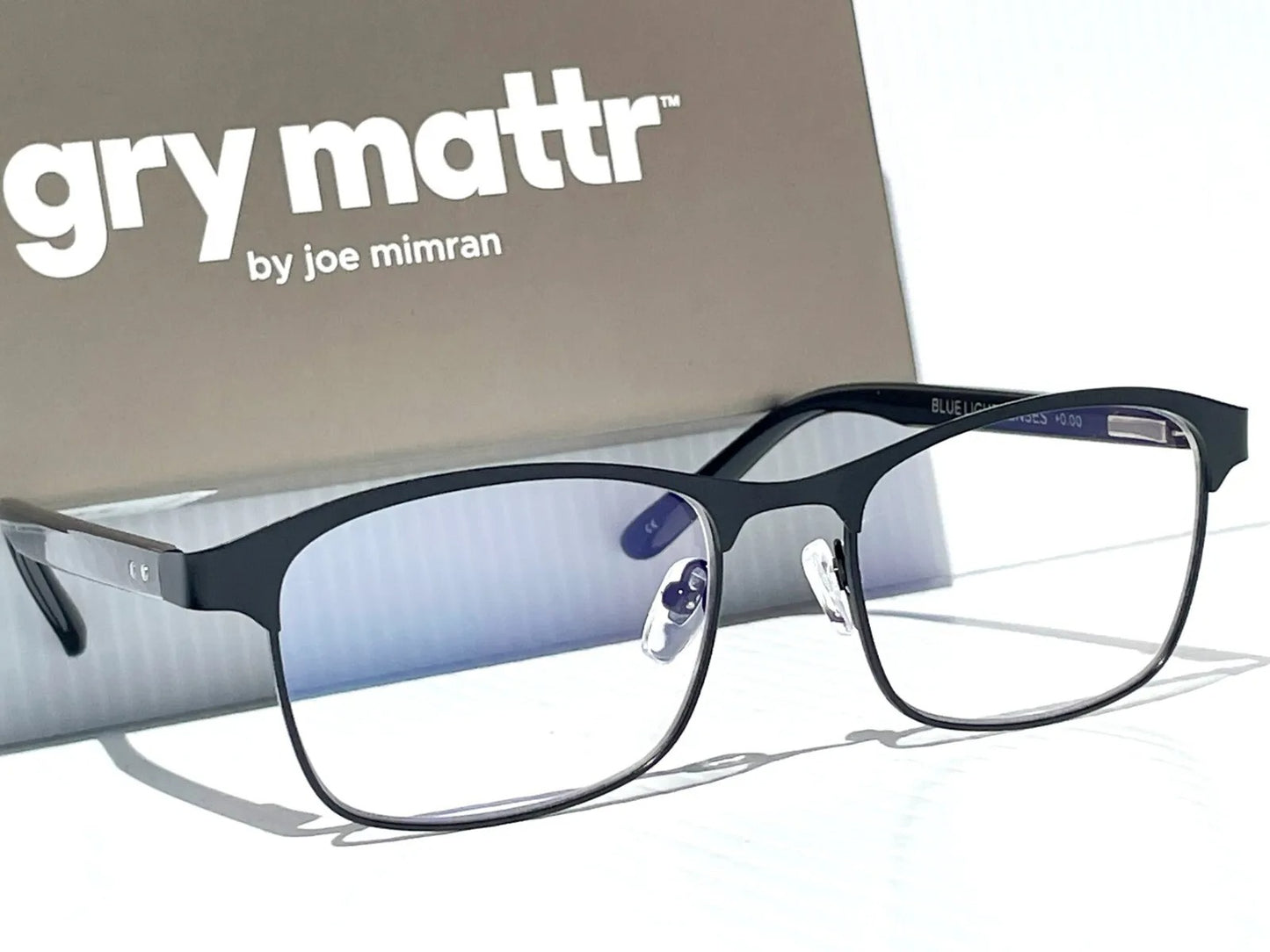 Gry Mattr DESIGNER READERS Matte Black Frame PUNCTUAL Blue Light Blocking Eyewear