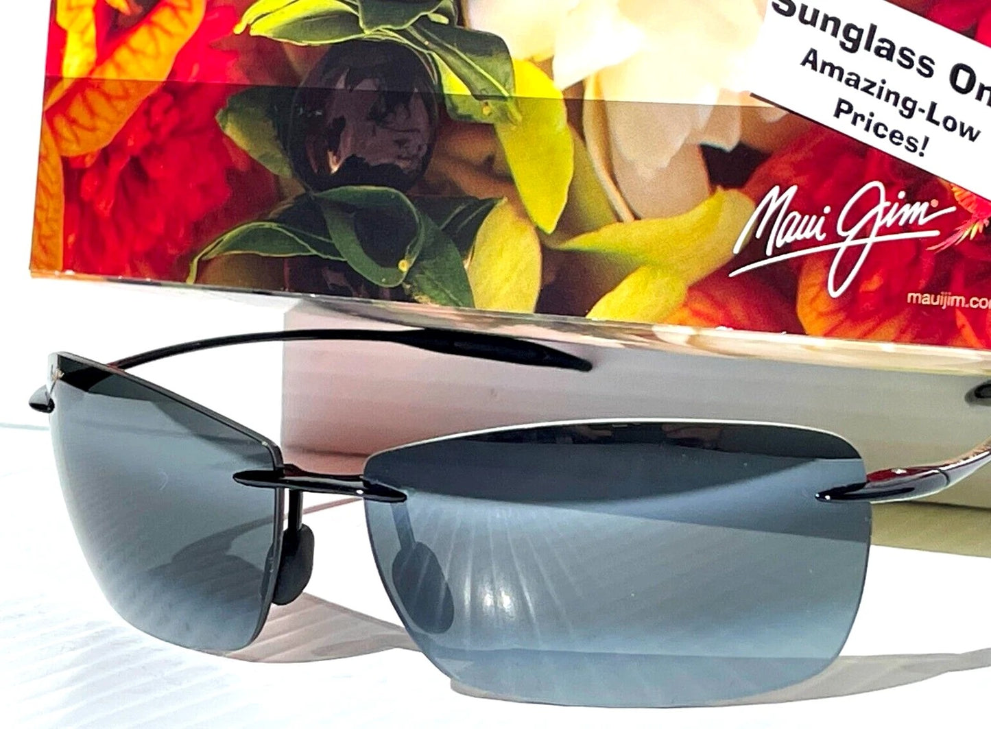 Maui Jim LIGHTHOUSE Gloss Black Frame POLARIZED Grey Lens Sunglass 423-02