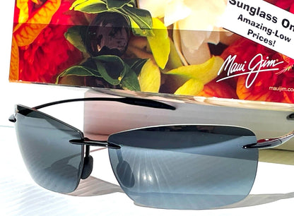 Maui Jim LIGHTHOUSE Gloss Black Frame POLARIZED Grey Lens Sunglass 423-02