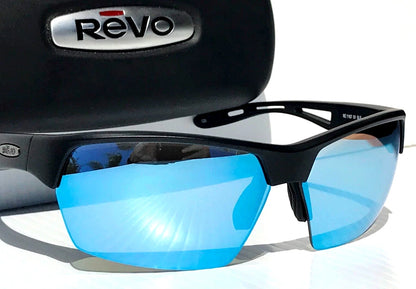 REVO JETT Matte Black POLARIZED Blue Water Lens Sunglass RE 1167 01 BLP