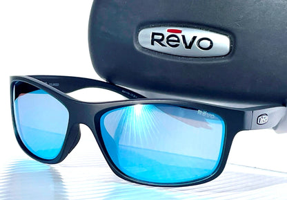 REVO HARNESS Matte Black POLARIZED Blue Water Lens Sunglass RE 4071 11 BL