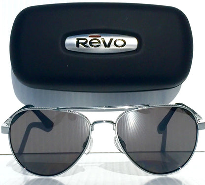 REVO Raconteur Aviator CHROME POLARIZED Grey Graphite Lens Sunglass RE 1011 03 GY
