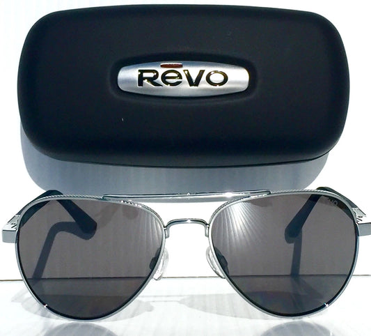 REVO Raconteur Aviator CHROME POLARIZED Grey Graphite Lens Sunglass RE 1011 03 GY