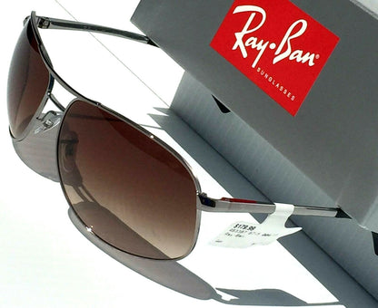 Ray Ban Silver 64mm Frame with Brown Gradient Lens Sunglass RB 3387 004/13