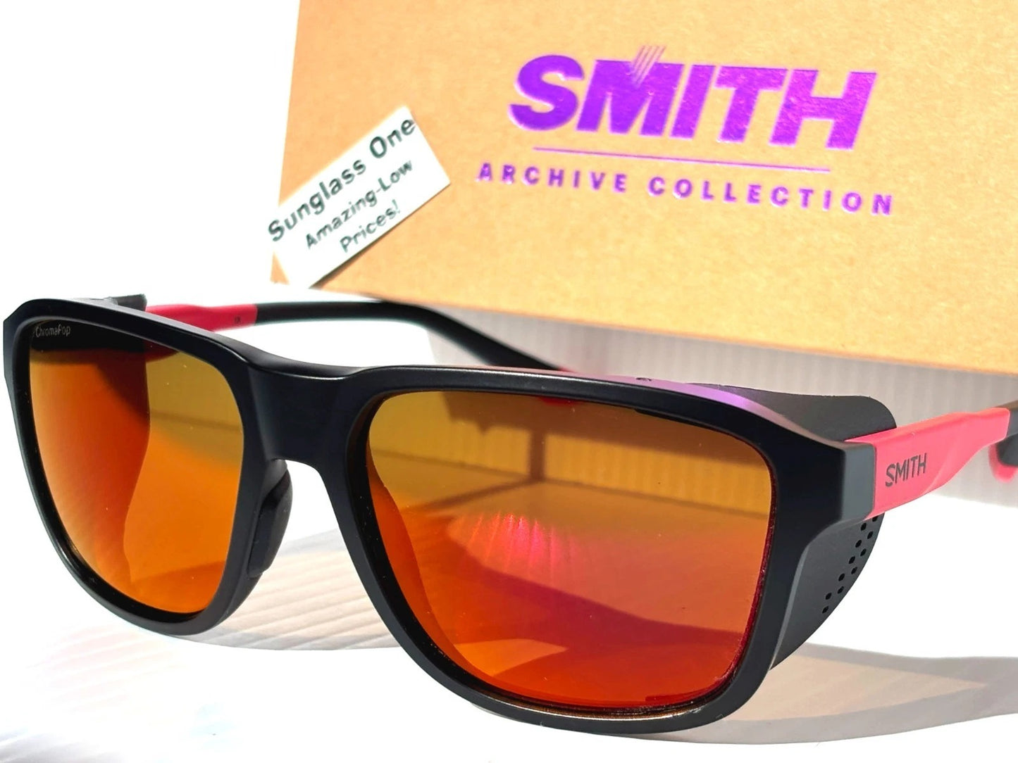 Smith Optics EMBARK Matte Black Horizon Red Frame ChromaPop POLARIZED Red Mirror Sunglass