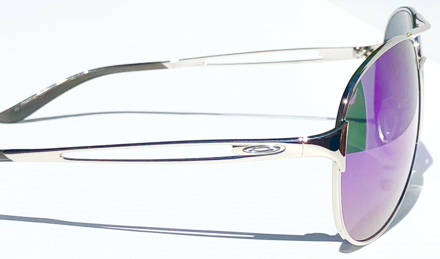 Oakley CAVEAT in Silver Frame with POLARIZED Galaxy Purple lens Sunglasses oo4054 - Two-Lens Bundle!