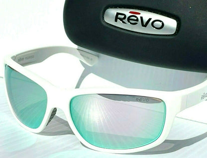 REVO BASELINER White POLARIZED Stealth Chrome Mirrored Lens Sunglass RE 1006 09 ST