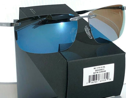 REVO DESCEND Z Metal Satin Chrome POLARIZED Blue Water Lens Sunglass RE 1170 03 BL