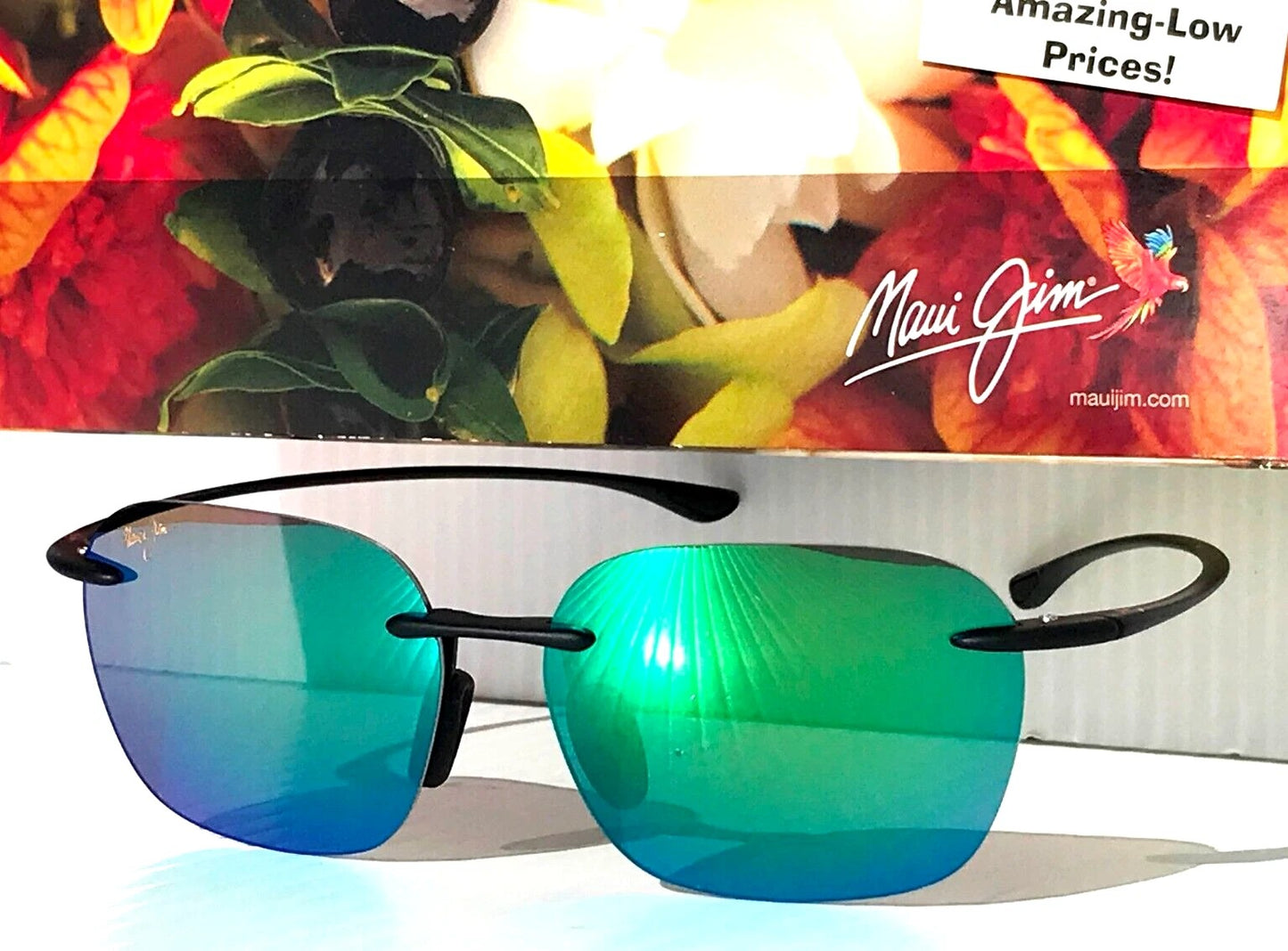 Maui Jim KOMOHANA Matte Black Frame POLARIZED Maui Green Small Sunglass GM446-2M