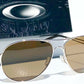 Oakley CAVEAT in Silver Frame with POLARIZED Galaxy Brown Lens Sunglasses oo4054 - Two-Lens Bundle!