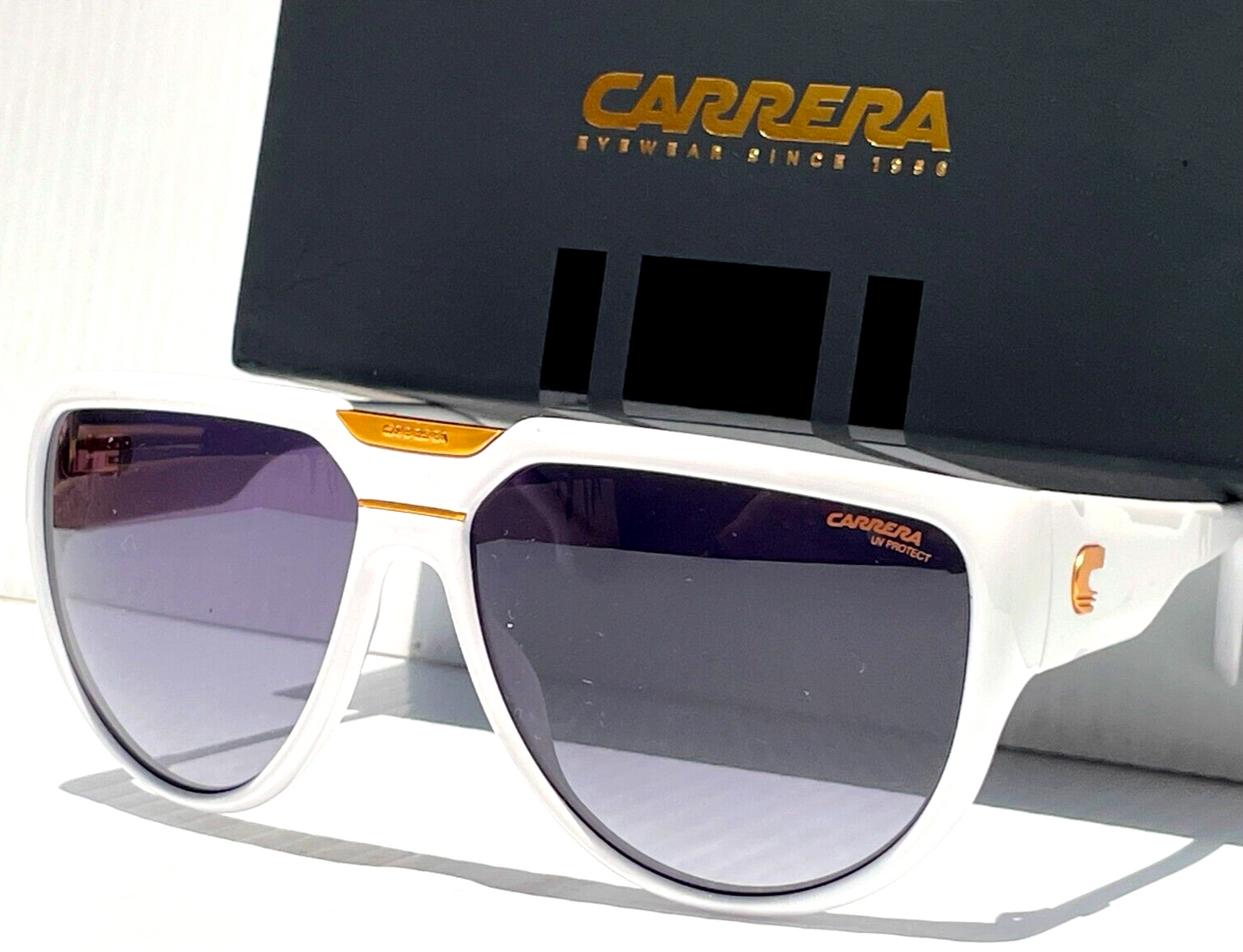 CARRERA FLAGLAB 13 White Gold Frame Grey Lens Sunglass VK69O